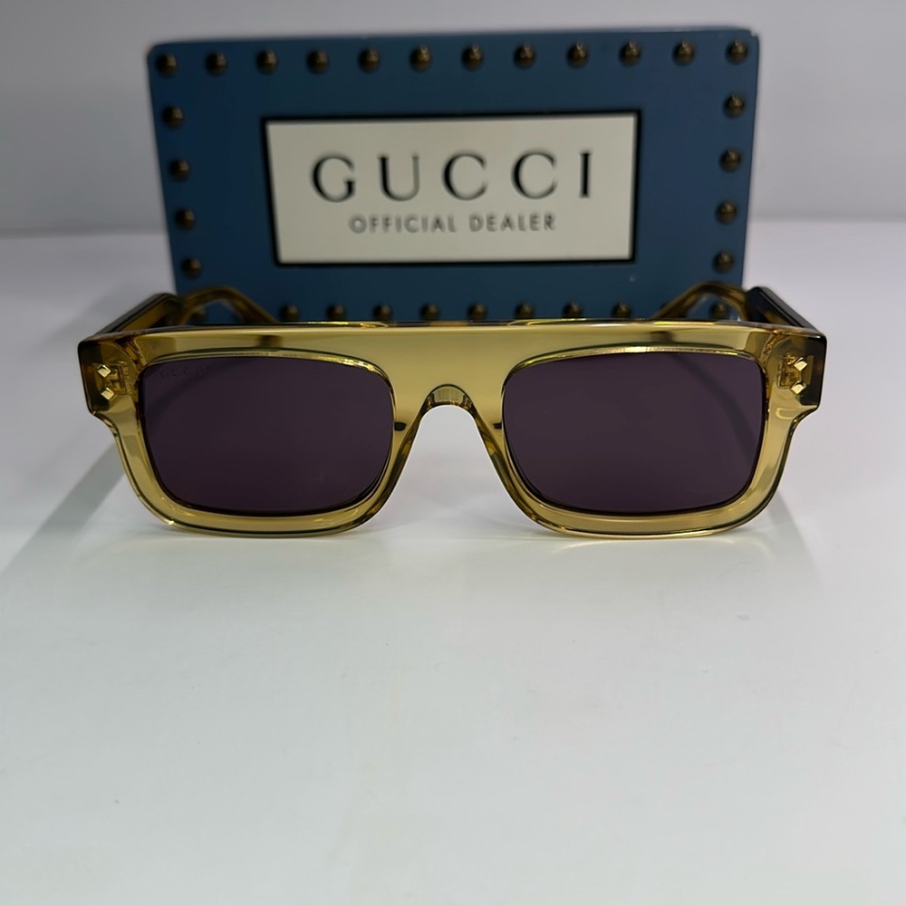 💯- New Authentic GUCCI GG1085S Trendy Sunglasses – Vibrant Yellow and Grey - Picture 7 of 14